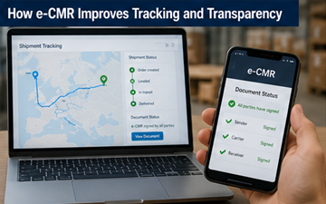 Sistema de seguimiento digital que muestra la ruta del envío y actualizaciones en tiempo real en una plataforma logística