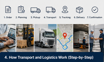 Proceso de transporte paso a paso desde la recogida hasta la entrega: flujo de trabajo logístico